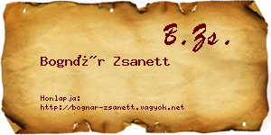 Bognár Zsanett névjegykártya